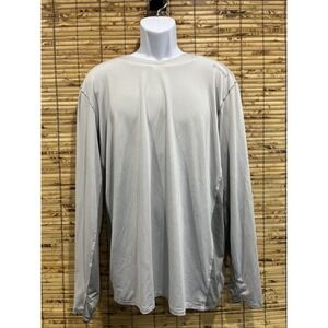 Simms Solarflex Long Sleeve Shirt Mens L Gray Performance Fishing Wicking UPF 50